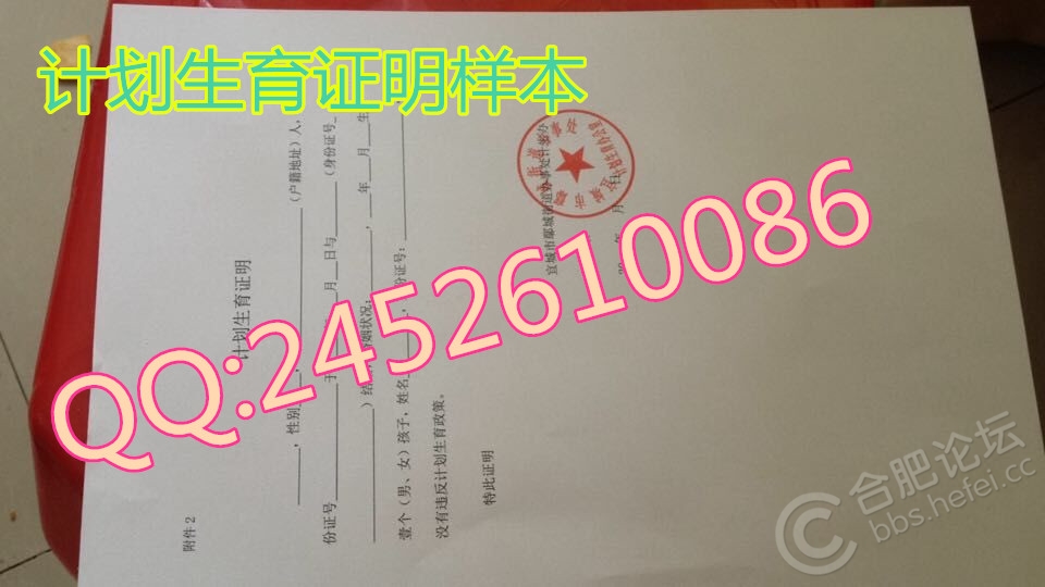 计划生育证明样本