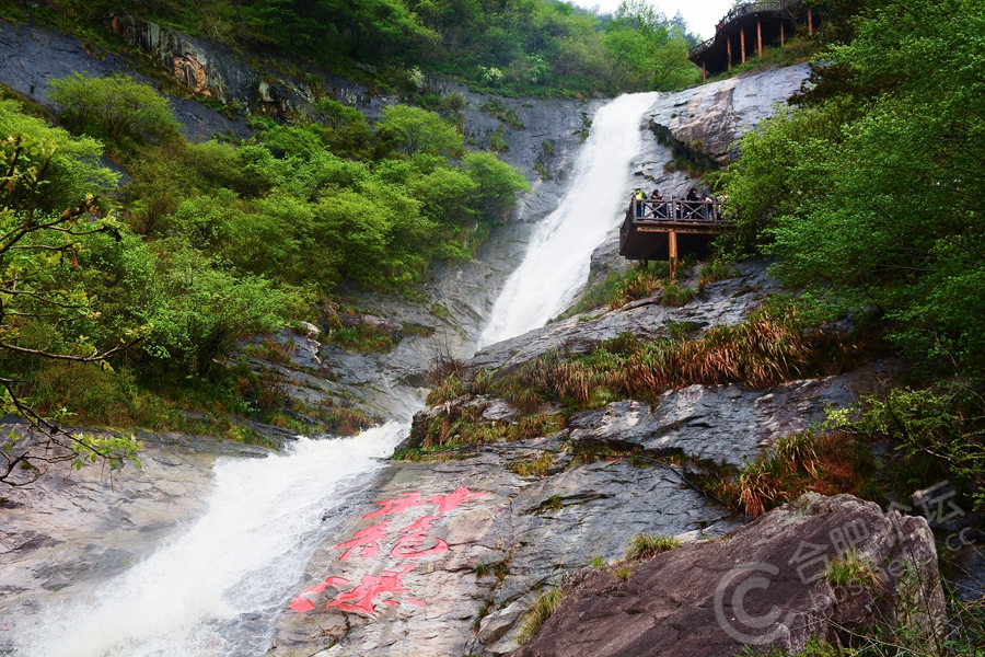 中国安徽白水湾高空玻璃桥景区欢迎您!_风景520 白水湾高空玻璃桥景区位于安徽省安庆市潜山县天柱山镇白水村,自2017年11月18日建成对外开放以来,吸引了不少本土及周边城市游客,由于此处玻璃桥与其他景区玻璃桥、玻璃栈道有不同亮点,能行走在玻璃桥上近距离观赏瀑布,又能感受玻璃桥的晃动带来前所未有的刺激,景区除了有瀑布、花海、玻璃桥,还有极限挑战的悬崖秋千,令多少坚强女子在晃荡的过程中放声尖叫。景区自开园至今,游人慕名纷纷而来,今年清明小长假,吸引了众多省内外及国外(俄罗斯、伊朗等地)游客前来观光游览,因小长假前下了小雨,景区景色绿得格外清新,青山银练,红